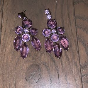 Lilac crystal drop earrings